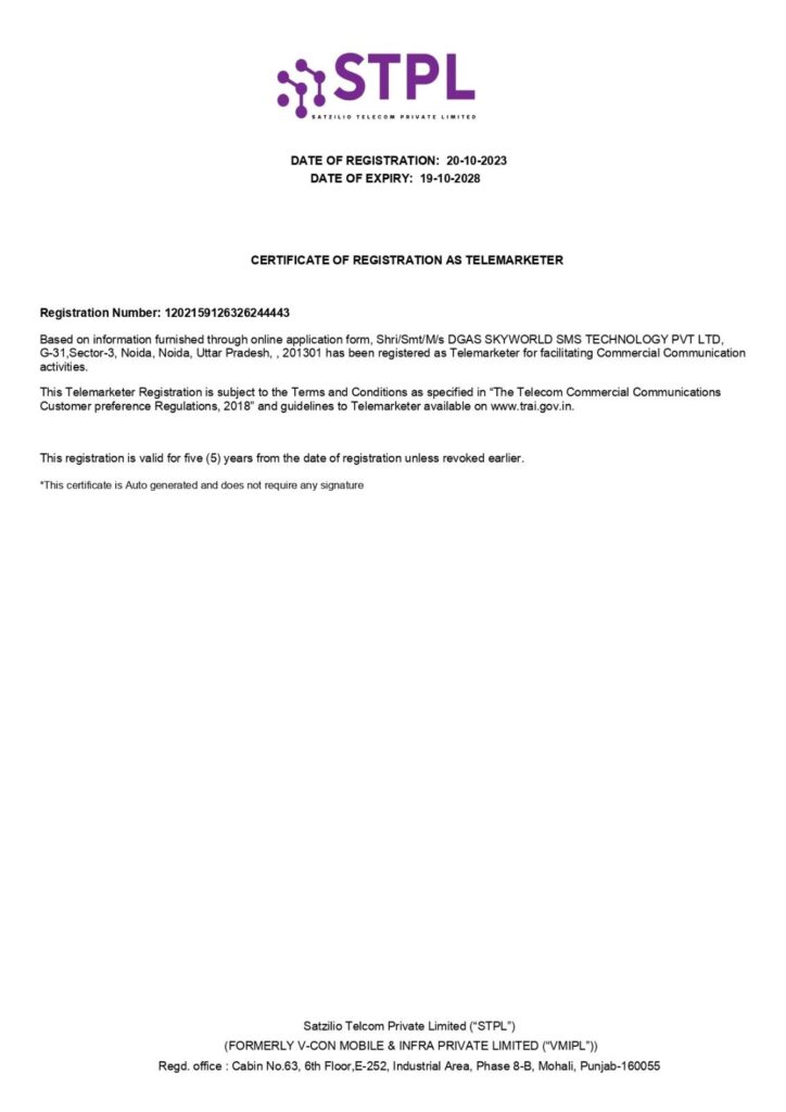 Videocon DGAS DLT TM_Certificate