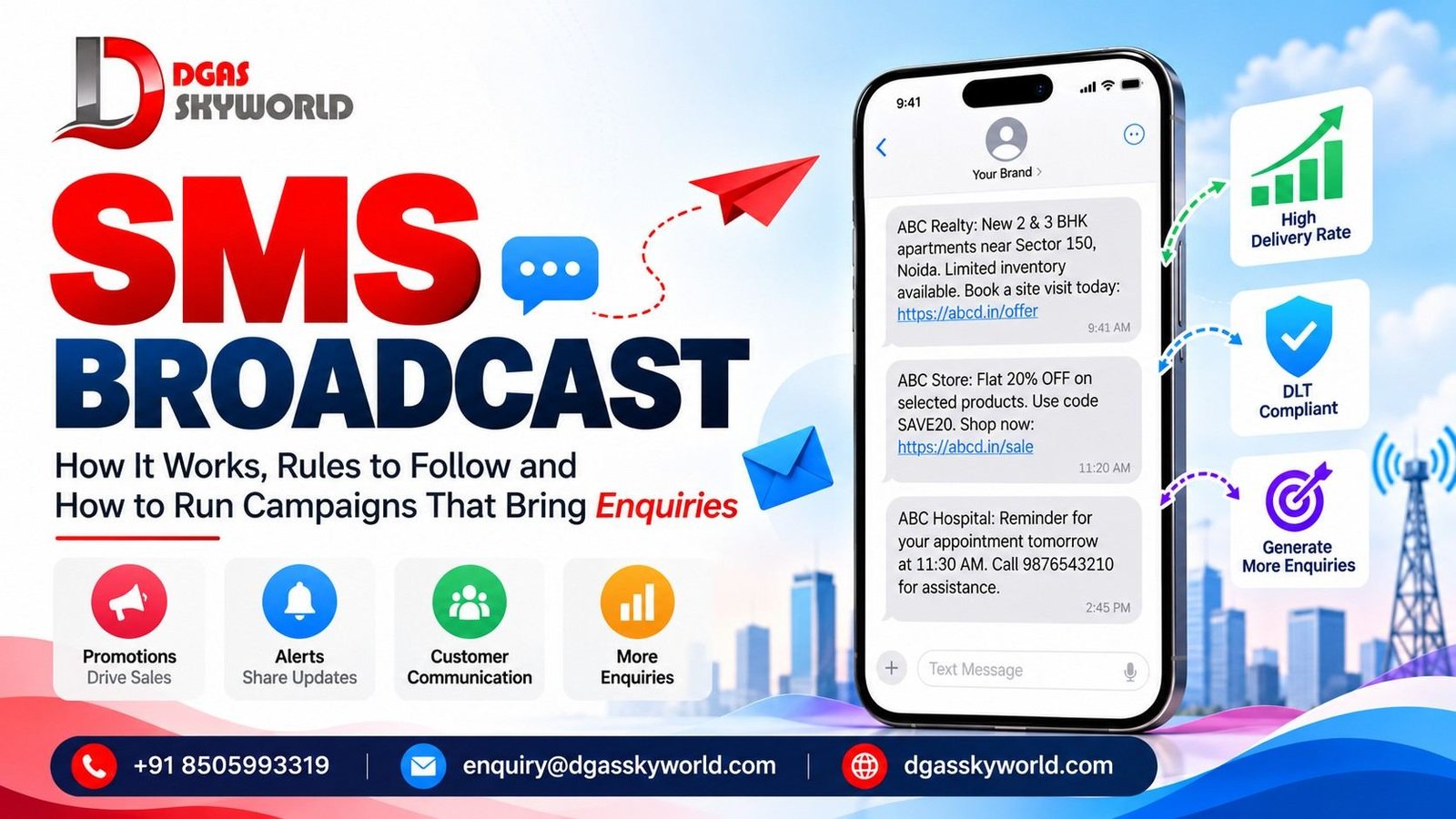SMS Broadcast in India: How It Works, Rules to Follow and How to Run Campaigns That Bring Enquiries